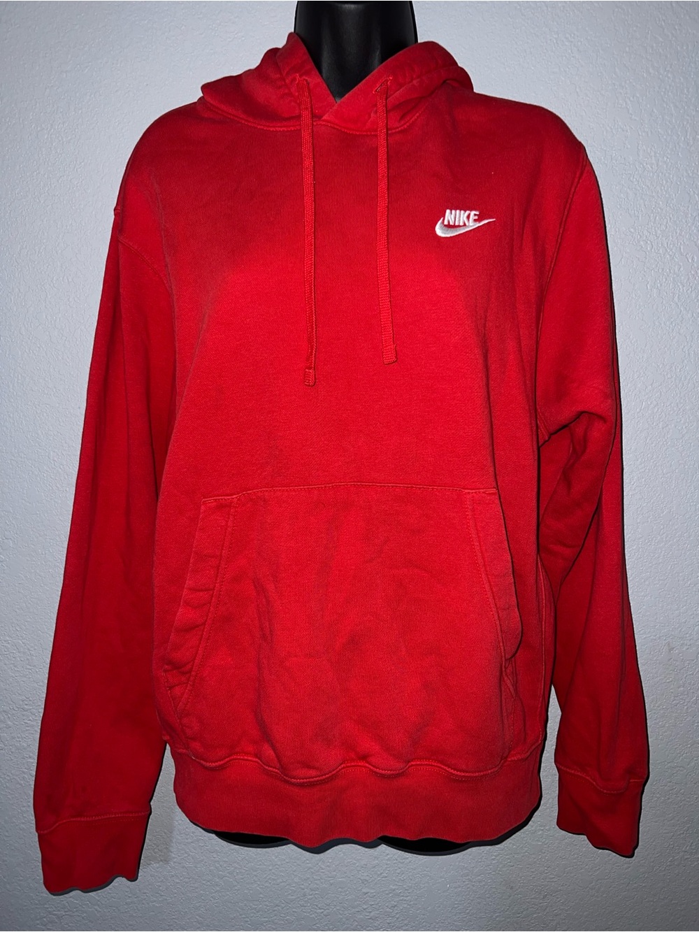 Nike Red Pullover Hoodie with White Swoosh